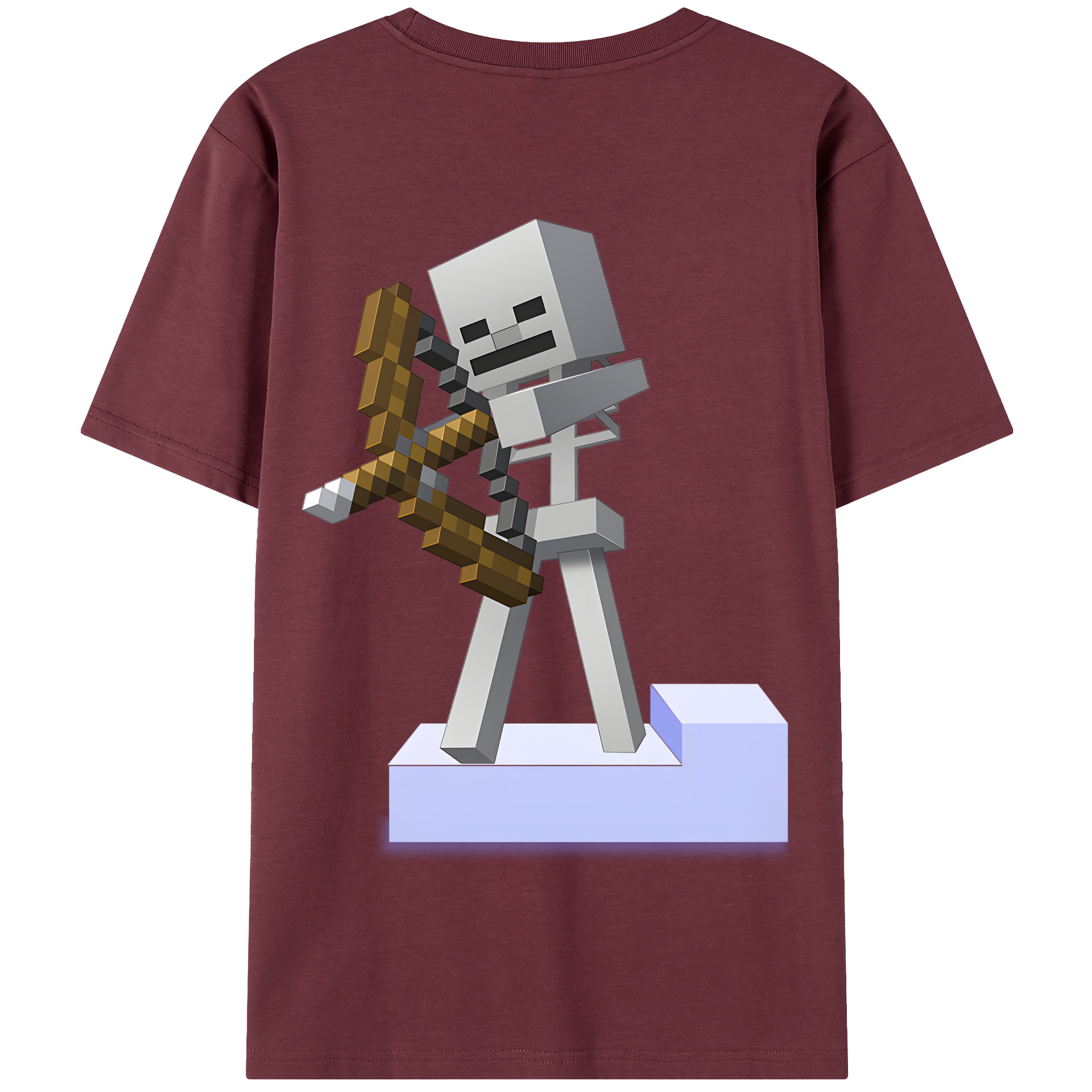 （画像用） マインクラフト ブロックの世界 Minecraft MC Block world 綿100％半袖Tシャツ（背面プリント）